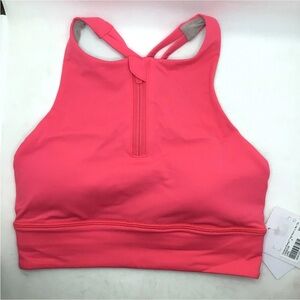 lululemon Energy High-Neck Longline Zip Bra B–D Cups- Lipgloss Size 4 or 6